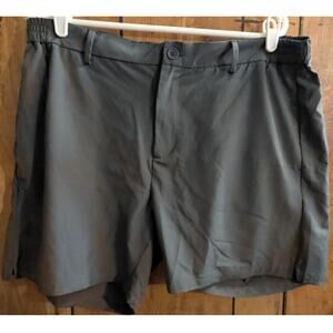 Under 5'10 Shorts Mens 38 Golf Grey Lightweight Stretch Flat Front Chino Pockets